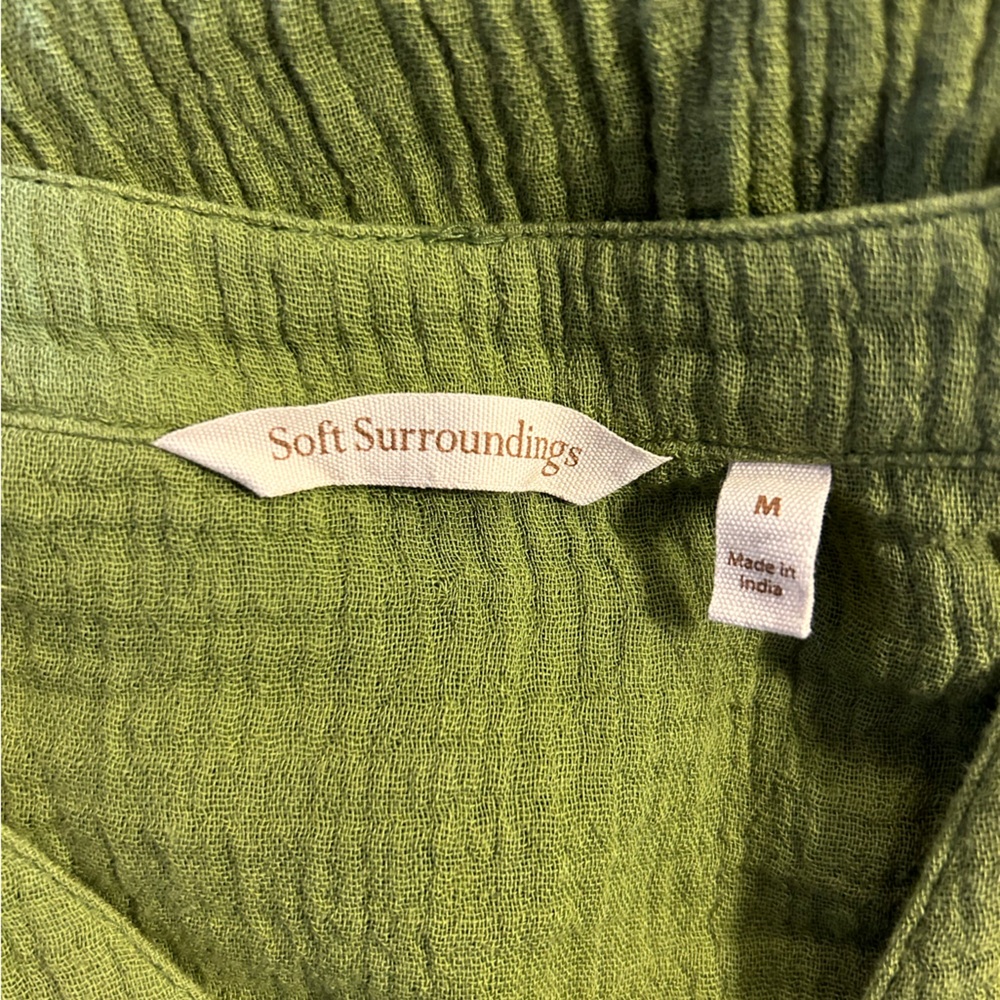 Soft Surroundings Drina Gauze Midi Dress - Fern/Green - Size Medium - Picture 7 of 8
